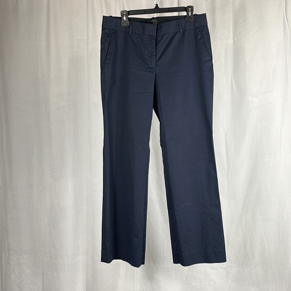 J. Crew Cotton Cafe Trouser in Navy Blue. - Picture 2 of 7